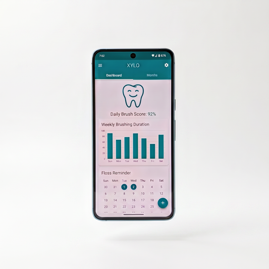 Xylo Daily app on phone showing brush score dashboard